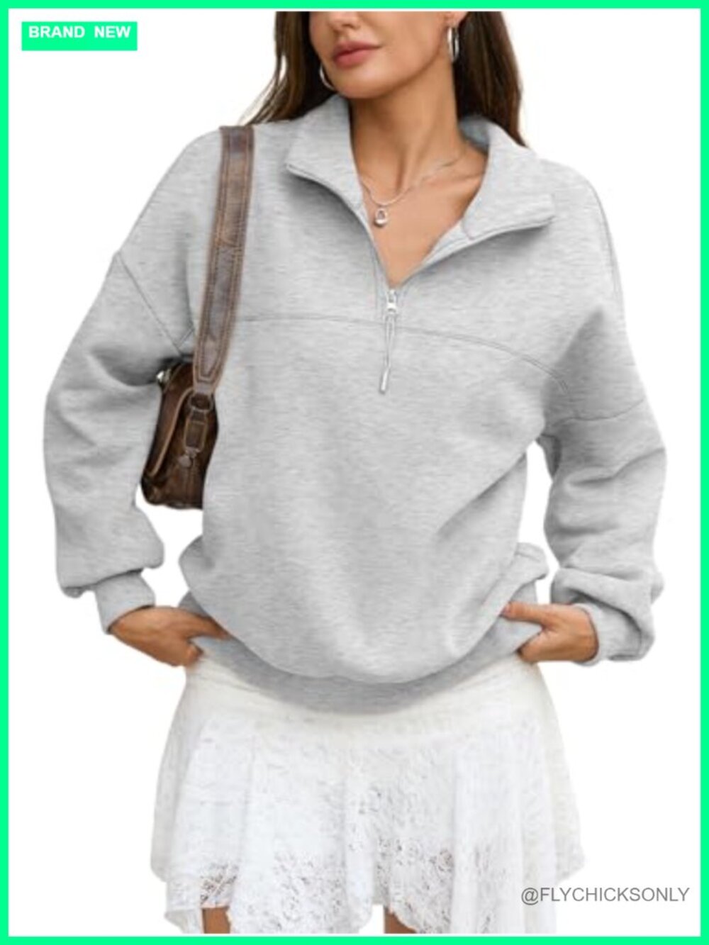 EasyGala Women Fleece Quarter Zip Sweatshirt Oversized Long Sleeve Fall Top
